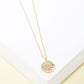 18k gold dipped CZ pave sunflower pendant necklace