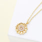 18k gold dipped CZ pave sunflower pendant necklace