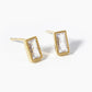 18k Gold Dipped 6mm Baguette CZ Post Stud Earrings