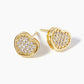 18k Gold Dipped CZ Pave Heart Post Stud Earrings