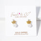 18k Gold Dipped Pearl Bead Drop CZ Pave Crown Post Stud Earrings