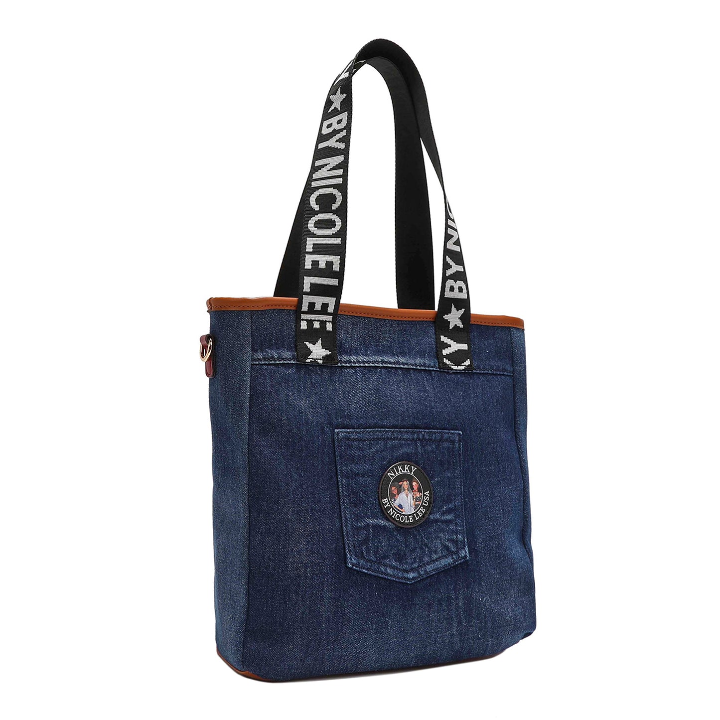 DENIM MULTI-POCKET TOTE BAG