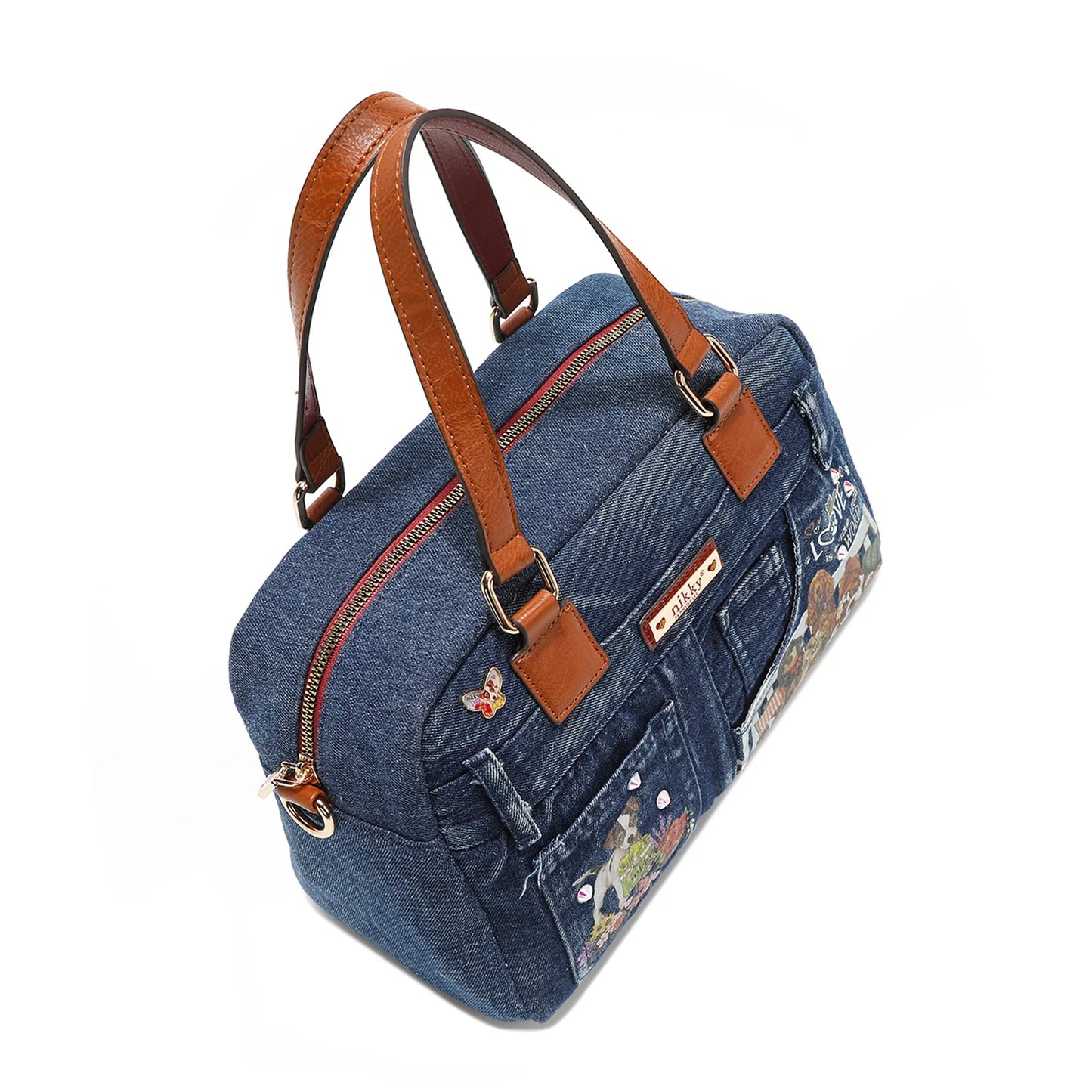 ONE HAPPY FAMILY DENIM SATCHEL