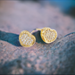 18k Gold Dipped CZ Pave Heart Post Stud Earrings